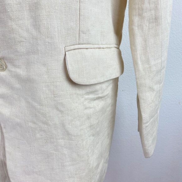 Island Importer Mens Natural Linen Blazer Jacket Monaco 44 Reg Two Button NWT - Picture 5 of 12